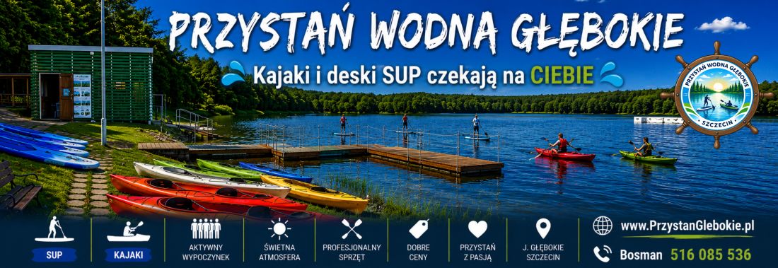 Przystań Wodna Głębokie Szczecin – wypożyczalnia kajaków i desek SUP